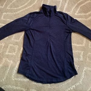 Brooks running mock neck navy small